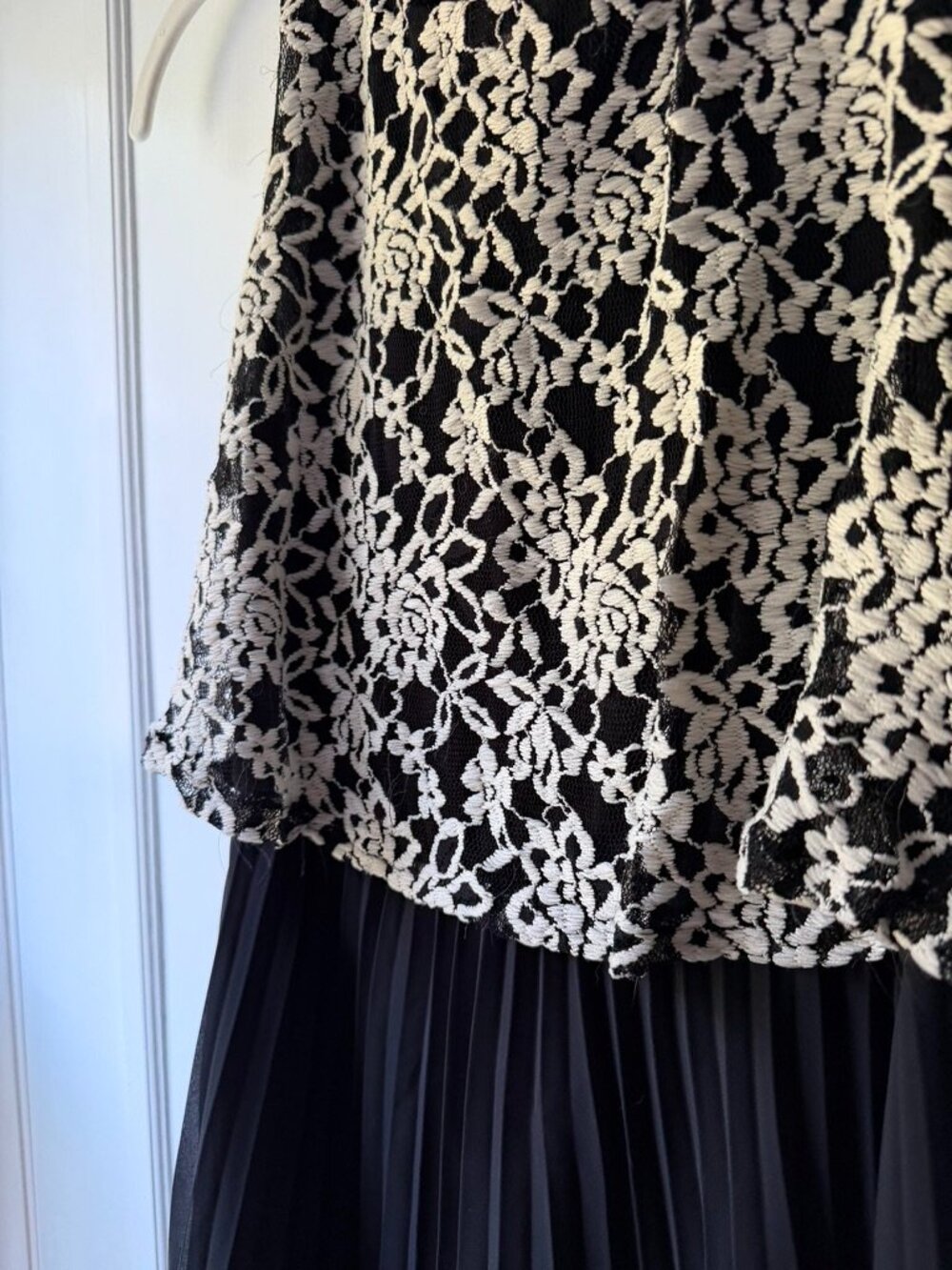Speechless Black & White Lace Pleated Cocktail Mini Dress, Size Small - Picture 2 of 4